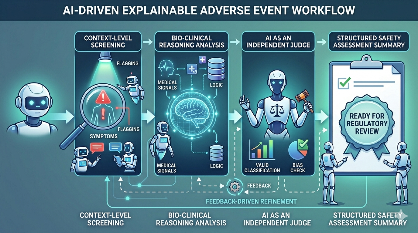 How to Explainably Identify Adverse Events in Clinical Trial Data